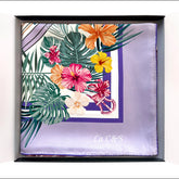 36x36" Hand-rolled Hem Silk Twill Scarf, Double-Sided Print, Violet
